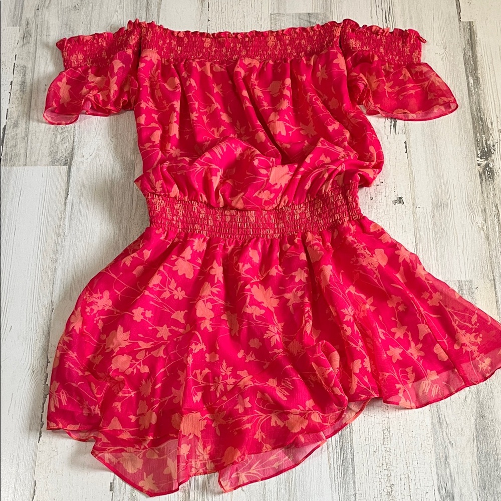 Amanda Uprichard Ariella Off-Shoulder Mini Blouson Dress Size Small - Picture 3 of 10